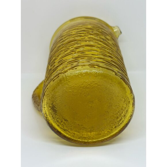 VTG Anchor Hocking Soreno Amber Glass Pitcher – Honey Amber 9"x7.5" Pressed 80s - Picture 6 of 8